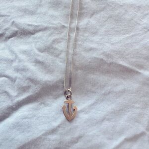 ✨Jane Diaz 10k Rose Gold ⚓️Anchor Charm Necklace w/ Sterling Silver Chain 16”✨